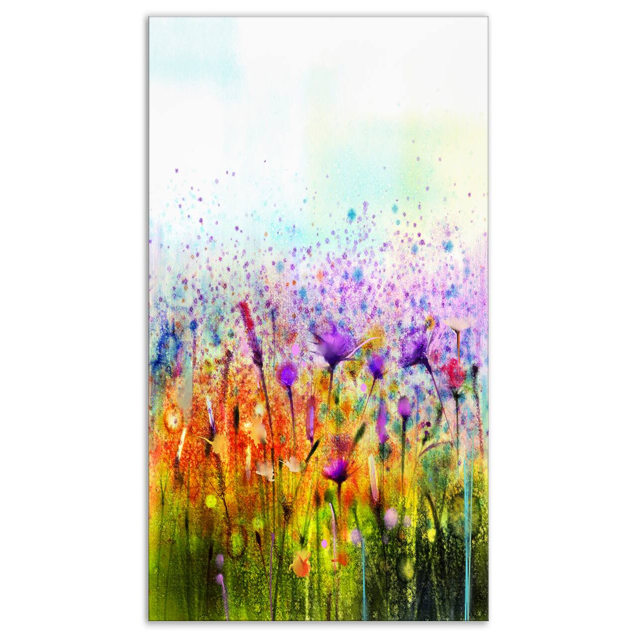 Designart - Abstract Cosmos of Colorful Flowers - Large Flower Canvas Wall Art